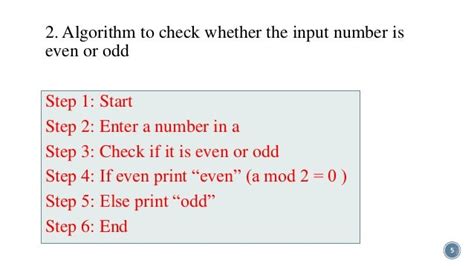 algorithm for odd or even.